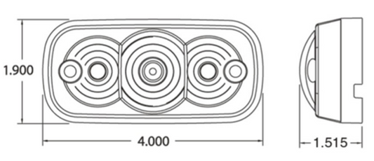 ASL - 42100A - 4200 - Amber Lens / Amber LED Marker Clearance Lamp 12V