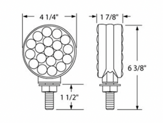 UP-38713 : 42 LED Double Face Turn Signal Light - Amber LED/Amber Lens