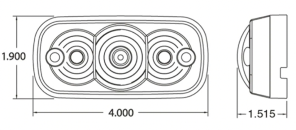 ASL - 42400GA - 4200 - Green Lens / Amber LED Marker Clearance Lamp