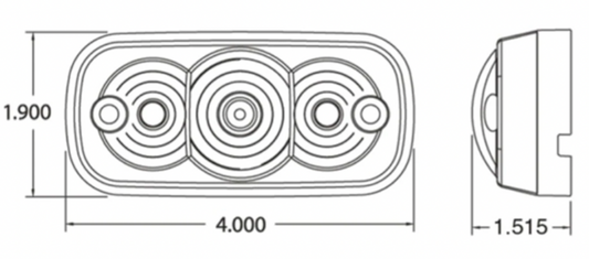 ASL - 42400GA - 4200 - Green Lens / Amber LED Marker Clearance Lamp