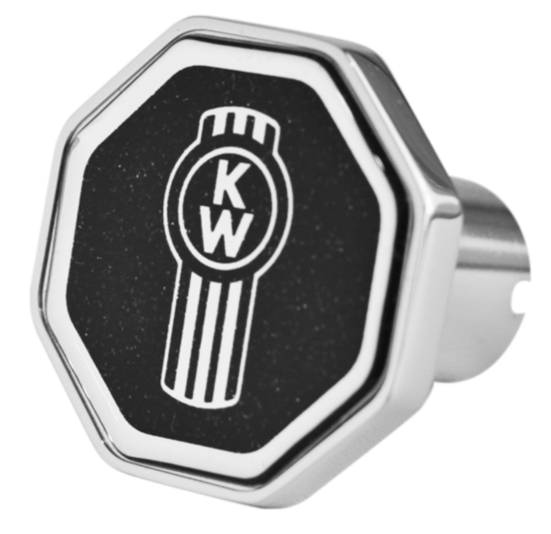 CUSTOM KNOBS-KW1-O-5778 : Kenworth Logo Octagon Knob Metallic Black 195