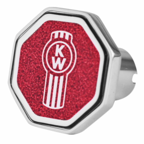 CK-KW1-O-5781 : Kenworth Logo Octagon Knob Metallic Red 481
