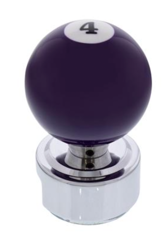 UNITED PACIFIC - 70765 : Number 4 Pool Ball Gearshift Knob For 13/15/18 Speed Eaton Style Shifters
