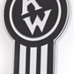 CUSTOM KNOBS-EMKWO-6090 : Kenworth Old Style Badge Emblem Chrome / Black
