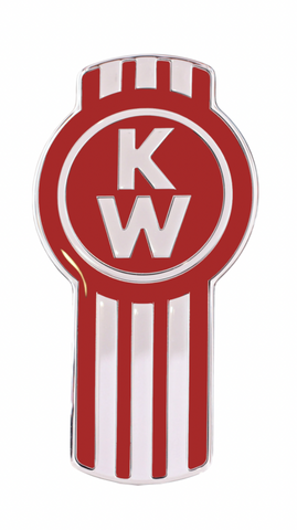 CK-EMKW-6340 : Kenworth Original Style Emblem Chrome / Red (450)