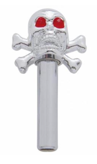 UNITED PACIFIC - 70029 : Chrome Skull Door Lock Knobs (2Pc/Set)