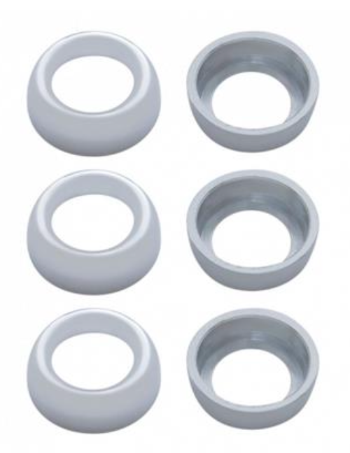UNITED PACIFIC - 40892 : Chrome Plastic Toggle Switch Nut Cover For Peterbilt (Card Of 6)