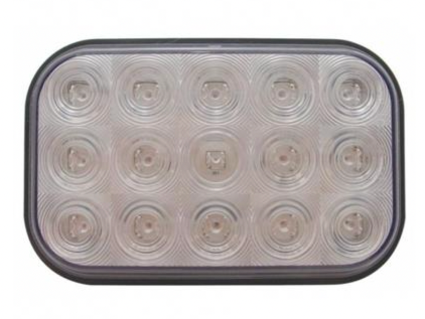 UNITED PACIFIC - 38748 : 15 LED Rectangular Turn Signal Light - Amber LED/Clear Lens