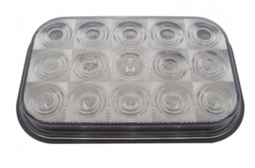 UNITED PACIFIC - 38748 : 15 LED Rectangular Turn Signal Light - Amber LED/Clear Lens