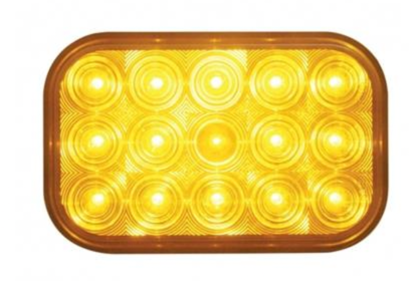 UNITED PACIFIC - 38746 :15 LED Rectangular Turn Signal Light - Amber LED/Amber Lens