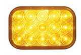 UP-38746 :15 LED Rectangular Turn Signal Light - Amber LED/Amber Lens