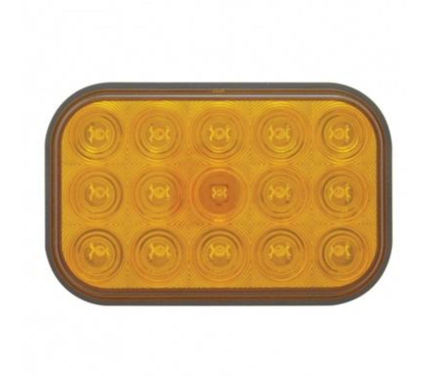 UNITED PACIFIC - 38746 :15 LED Rectangular Turn Signal Light - Amber LED/Amber Lens