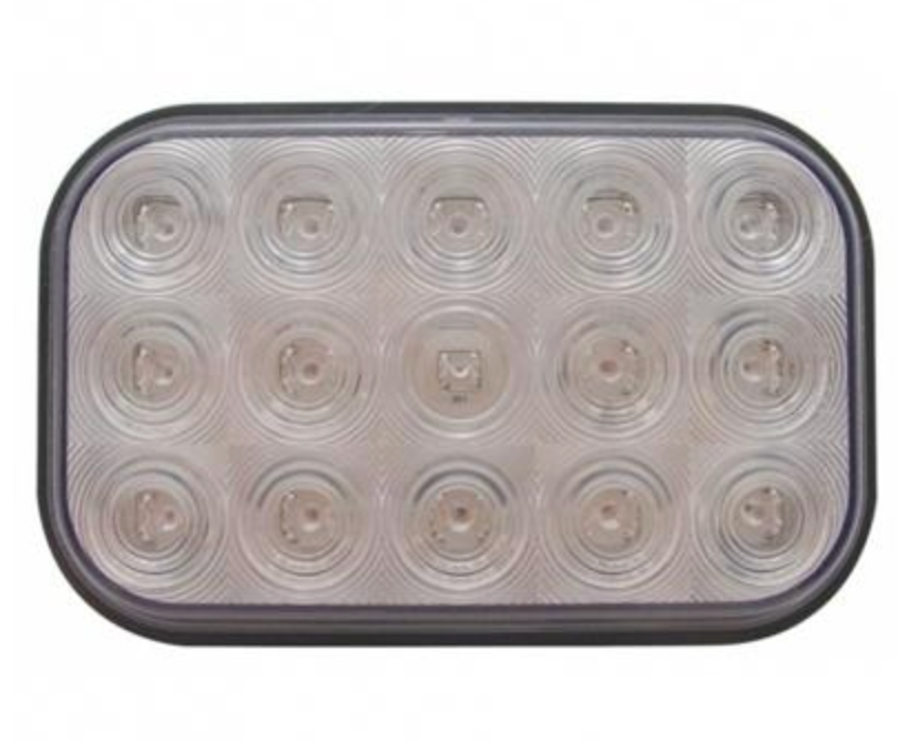 UNITED PACIFIC - 38749 : 15 LED Rectangular Light (Stop, Turn & Tail) - Red LED/Clear Lens