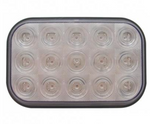 UP-38749 : 15 LED Rectangular Light (Stop, Turn & Tail) - Red LED/Clear Lens