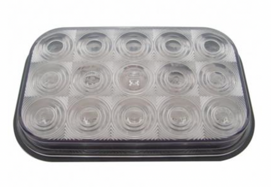 UNITED PACIFIC - 38749 : 15 LED Rectangular Light (Stop, Turn & Tail) - Red LED/Clear Lens