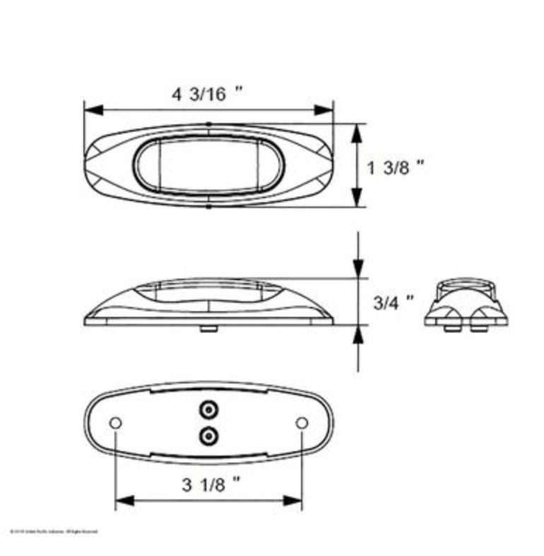 UP - 39481B: Amber LED/Clear Lens 3 LED Reflector Light (Clearance/Marker)
