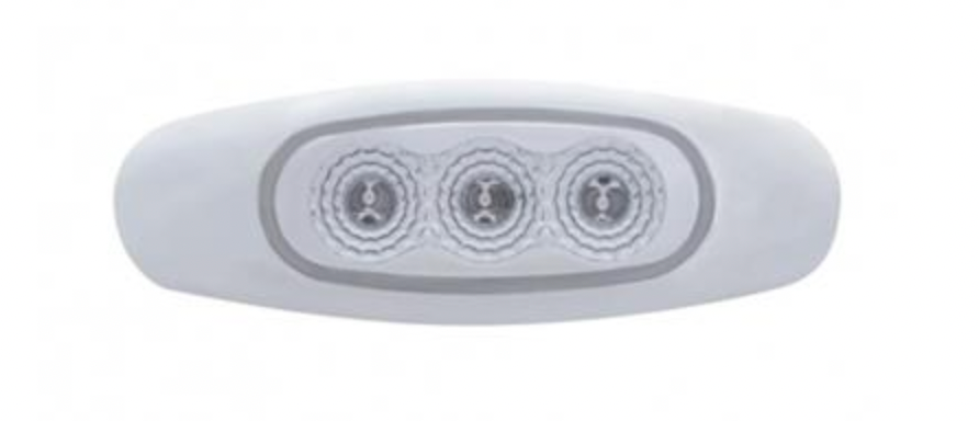 UNITED PACIFIC - 39482B : 3 LED Reflector Light (Clearance/Marker) - Red LED/Clear Lens