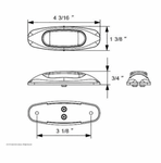 UP-39479 : 3 LED Reflector Light (Clearance/Marker) - Amber LED/Amber Lens