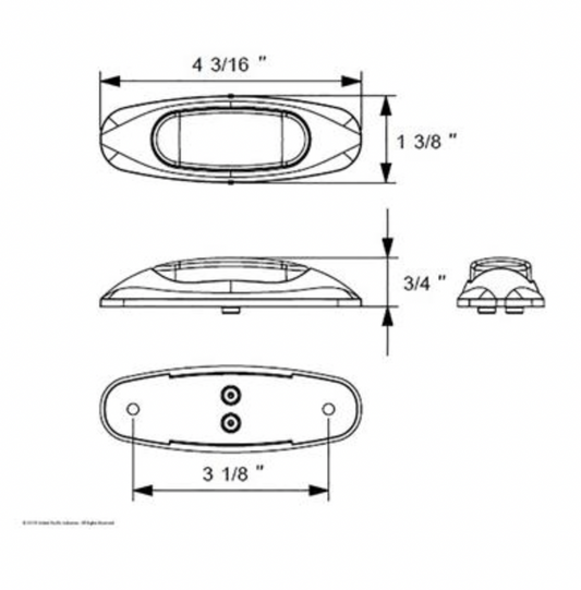 UNITED PACIFIC - 39480 : 3 LED Reflector Light (Clearance/Marker) - Red LED/Red Lens