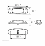 UP-39480 : 3 LED Reflector Light (Clearance/Marker) - Red LED/Red Lens