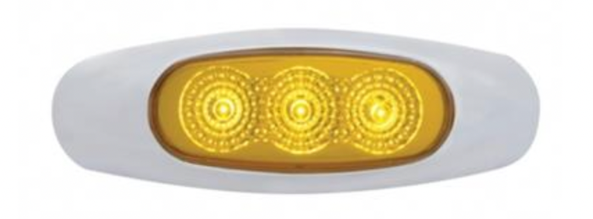 UNITED PACIFIC - 39479 : 3 LED Reflector Light (Clearance/Marker) - Amber LED/Amber Lens