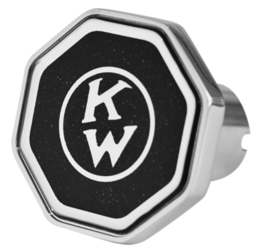 CK-KWOC-O-5778 :  Kenworth Old Logo Octagon Knob Metallic Black 195