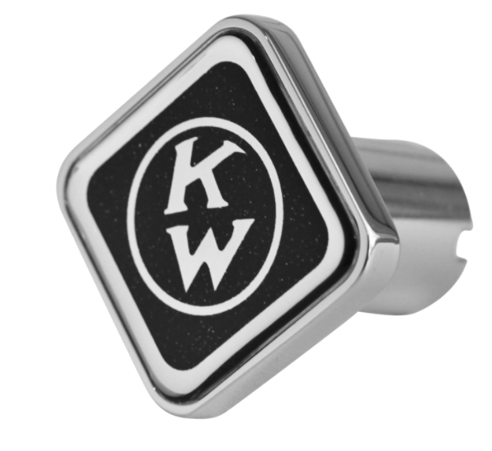 CK-KWOC-S-5778 :  Kenworth Old Logo Square Knob Metallic Black 195