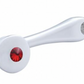 UNITED PACIFIC - 24027 : Chrome Die-Cast Window Crank With 3/8 Square Adapter - Red Crystal