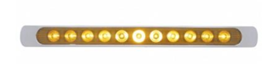 UNITED PACIFIC - 39250 : 11 LED 17" P/T/C Light Bar w/ Chrome Bezel - Amber LED/Amber Lens