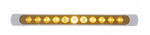 UP-39250 : 11 LED 17" P/T/C Light Bar w/ Chrome Bezel - Amber LED/Amber Lens