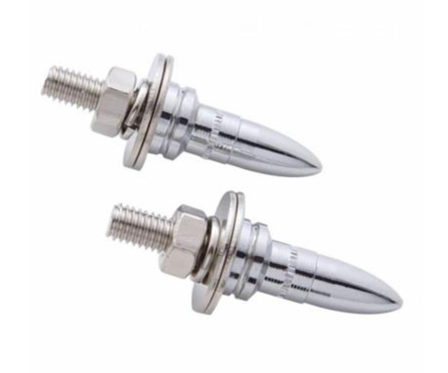 UNITED PACIFIC - 70071 : Chrome Bullet Shape License Plate Fastener (2 Pack)