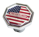 CK-FL1-O-USA : Freightliner Logo Octagon Knob US Flag Red/Chrome