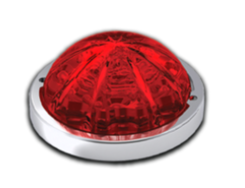ROADWORKS - HERORRWMLP : LOW PROFILE WATERMELON HERO LED MARKER LIGHT - RED LIGHT / RED LENS