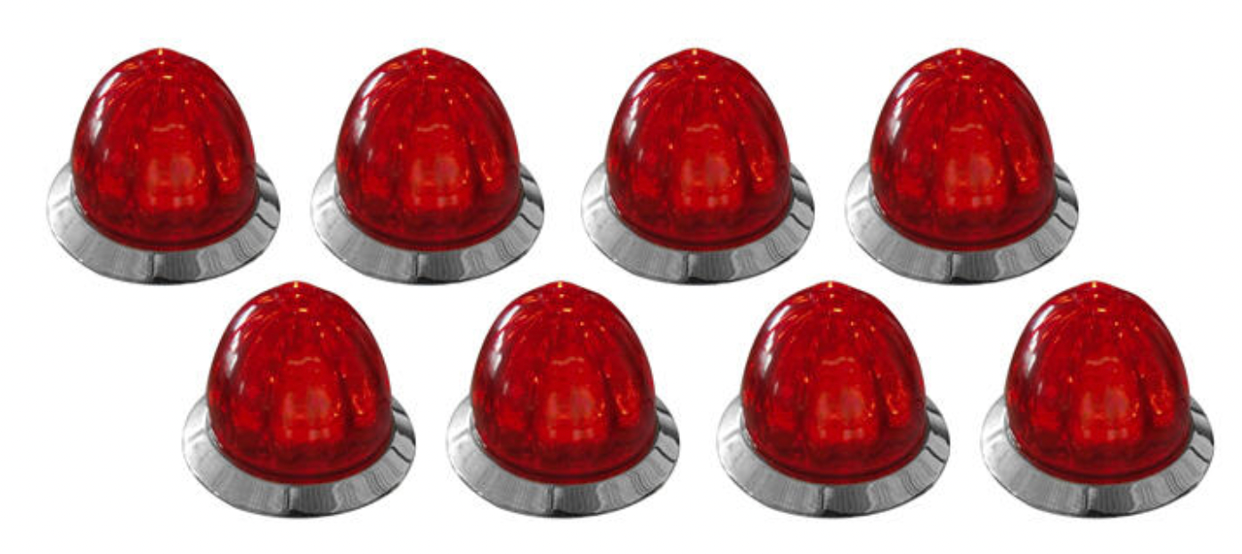 ROADWORKS - HERORRWMMINI-8 : MINI WATERMELON HERO LED LIGHT - RED LIGHT / RED LENS, 8 PACK
