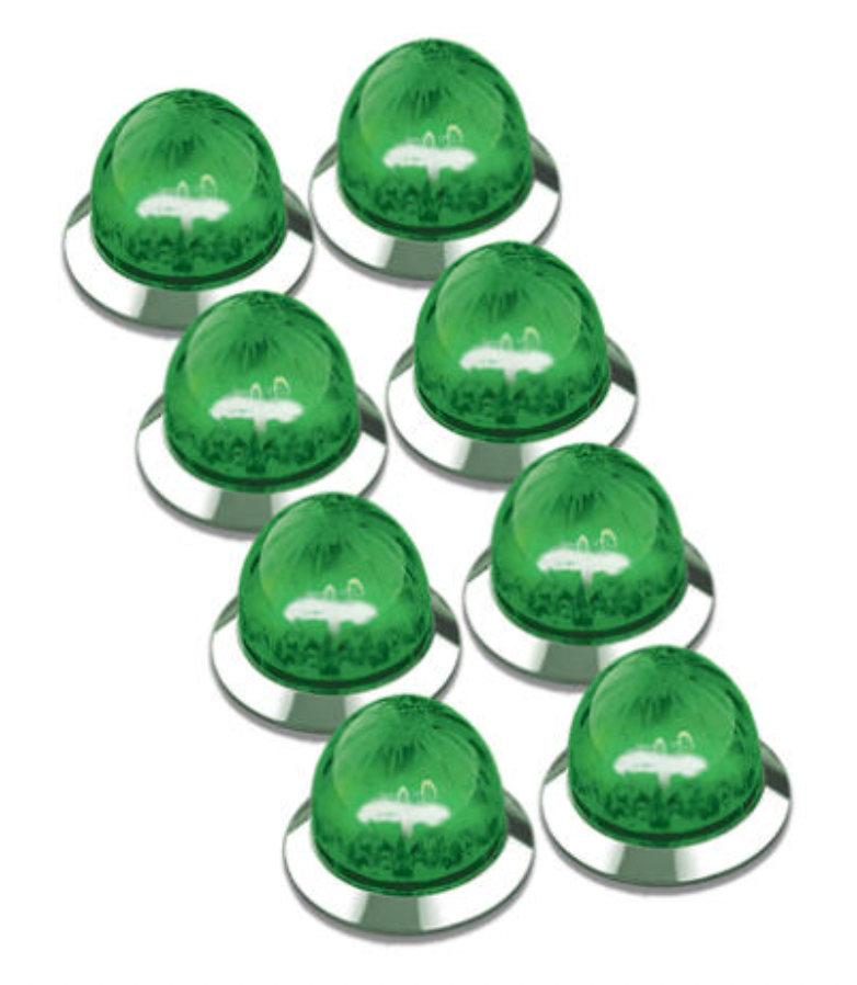 RW - HEROGCWMMINI-8 : MINI WATERMELON HERO LED LIGHT - GREEN LIGHT / CLEAR LENS, 8 PACK