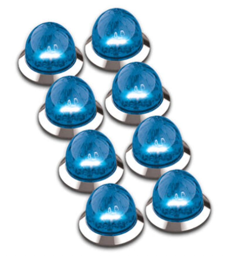 RW - HEROBCWMMINI-8 : MINI WATERMELON HERO LED LIGHT - BLUE LIGHT / CLEAR LENS, 8 PACK