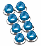 RW - HEROBCWMMINI-8 : MINI WATERMELON HERO LED LIGHT - BLUE LIGHT / CLEAR LENS, 8 PACK