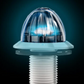 RW - HEROBCWMMINI-8 : MINI WATERMELON HERO LED LIGHT - BLUE LIGHT / CLEAR LENS, 8 PACK
