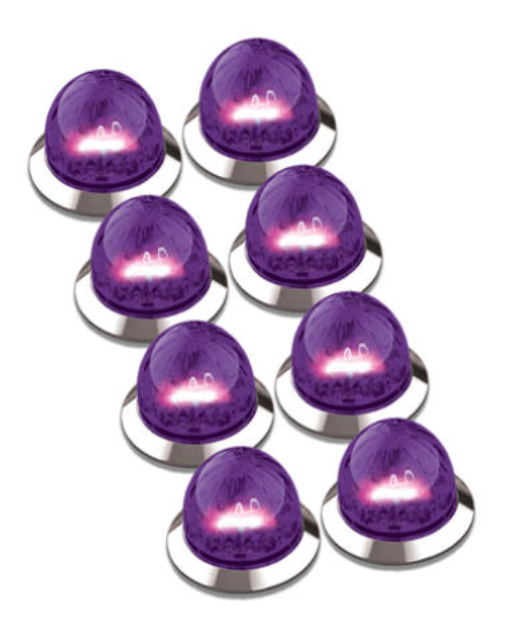 RW - HEROPCWMMINI-8 : MINI WATERMELON HERO LED LIGHT - PURPLE LIGHT / CLEAR LENS, 8 PACK