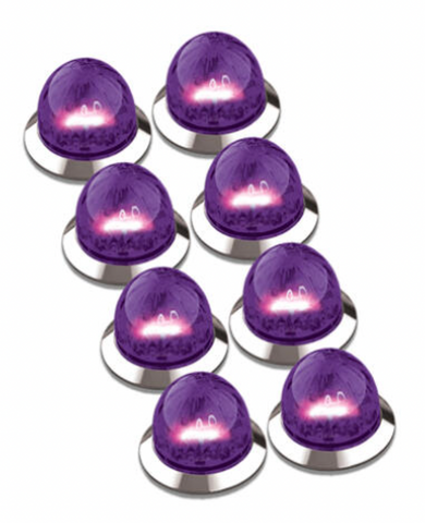 RW - HEROPCWMMINI-8 : MINI WATERMELON HERO LED LIGHT - PURPLE LIGHT / CLEAR LENS, 8 PACK