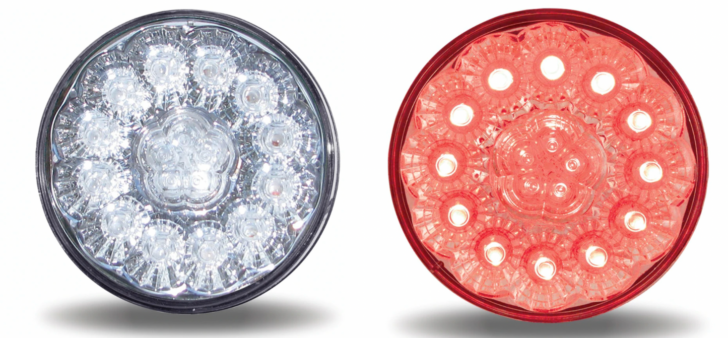 TX-TLED-417CR: Super Diode 4" Circle LED's - Clear Lens / Red LED