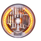 UNITED PACIFIC - 31378 : ULTRALIT - 7" Crystal Headlight With 34 Amber LED Position Light