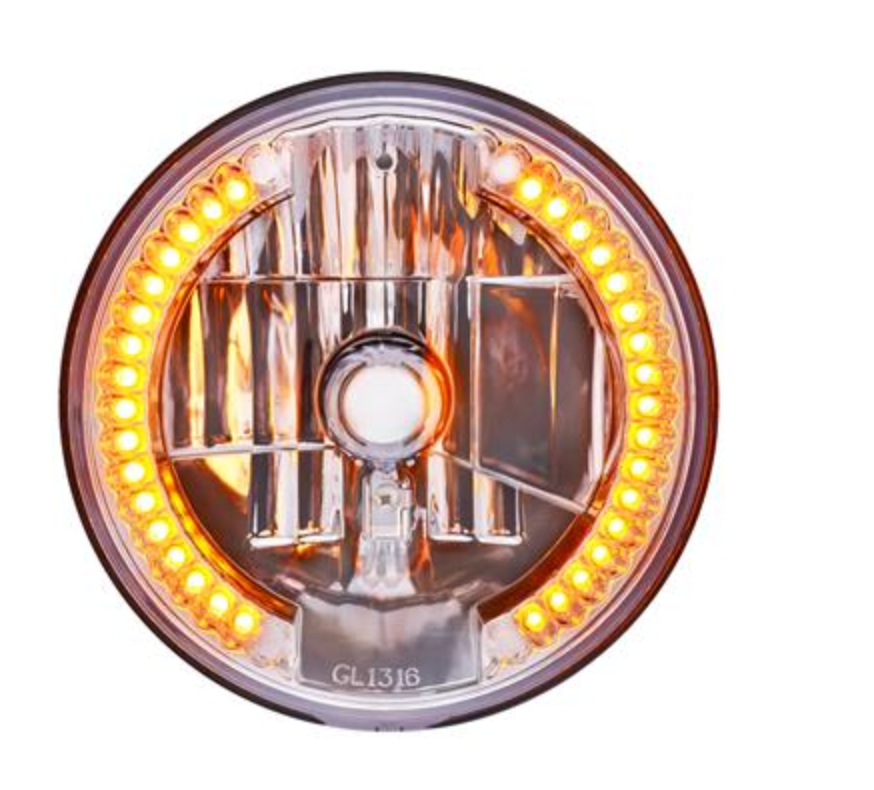 UNITED PACIFIC - 31378 : ULTRALIT - 7" Crystal Headlight With 34 Amber LED Position Light