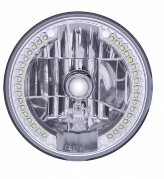UNITED PACIFIC - 31379 : ULTRALIT - 7" Crystal Headlight With 34 White LED Position Light