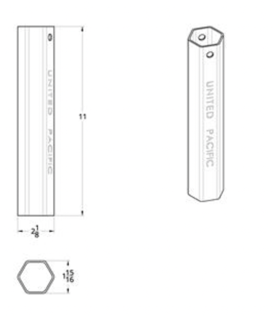 UNITED PACIFIC - 10259 :  11" Long Plastic Lug Nut Socket Tool For Plastic Nut Covers