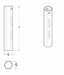 UP-10259 :  11" Long Plastic Lug Nut Socket Tool For Plastic Nut Covers