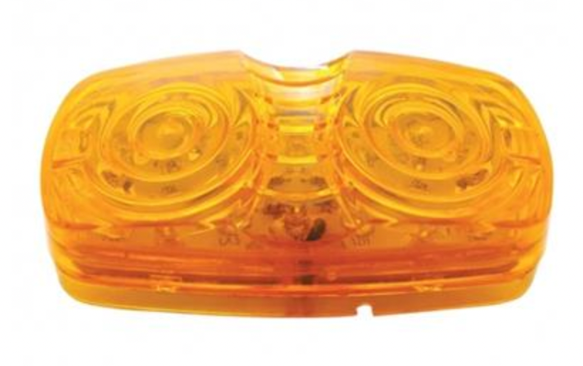UNITED PACIFIC - 38225 : 16 LED 4" X 2" Rectangular Tiger Eye Light (Clearance/Marker)- Amber LED/Amber Lens
