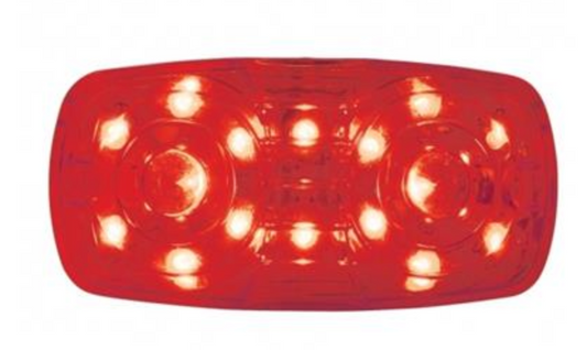 UNITED PACIFIC - 38226 : 16 LED 4" X 2" Rectangular Tiger EyeLight (Clearance/Marker)- Red LED/Red Lens