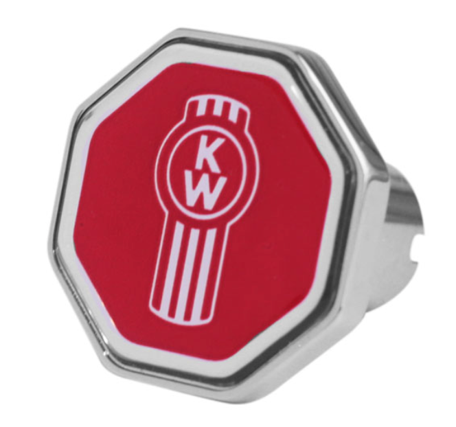 CUSTOM KNOBS-KW1-O-6340 : KENWORTH LOGO OCTAGON KNOB RED 440