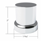 UNITED PACIFIC - 10772 : 33mm X 2" Chrome Plastic Flat Top Nut Covers With Flange - Push-On (10-Pack)